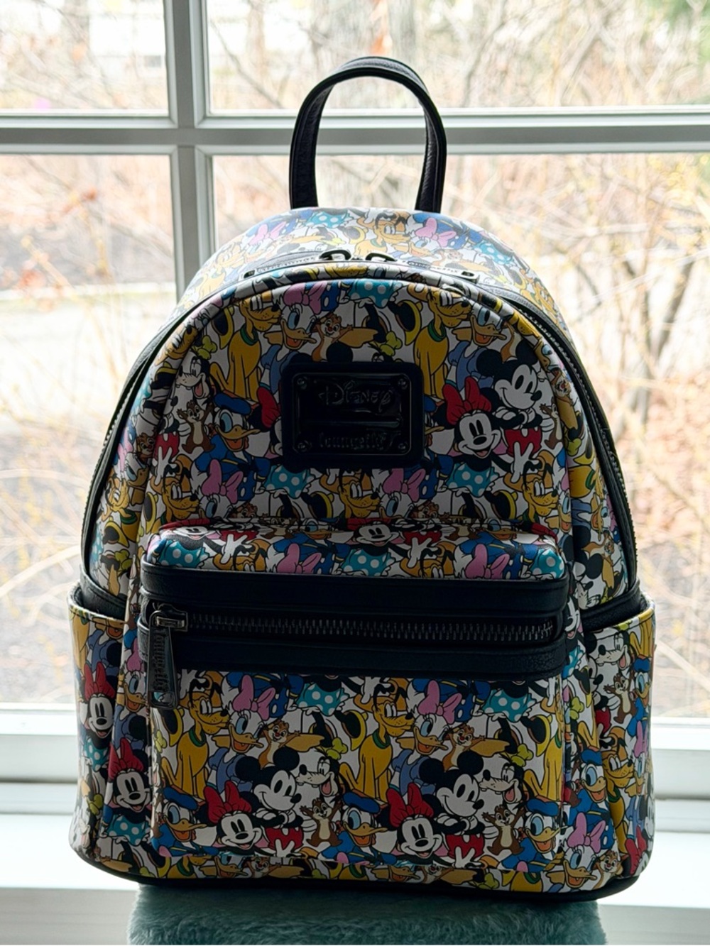 DISNEY X LOUNGEFLY MINI BACKPACK-ALL OVER CHARACTER PRINT-BRAND NEW